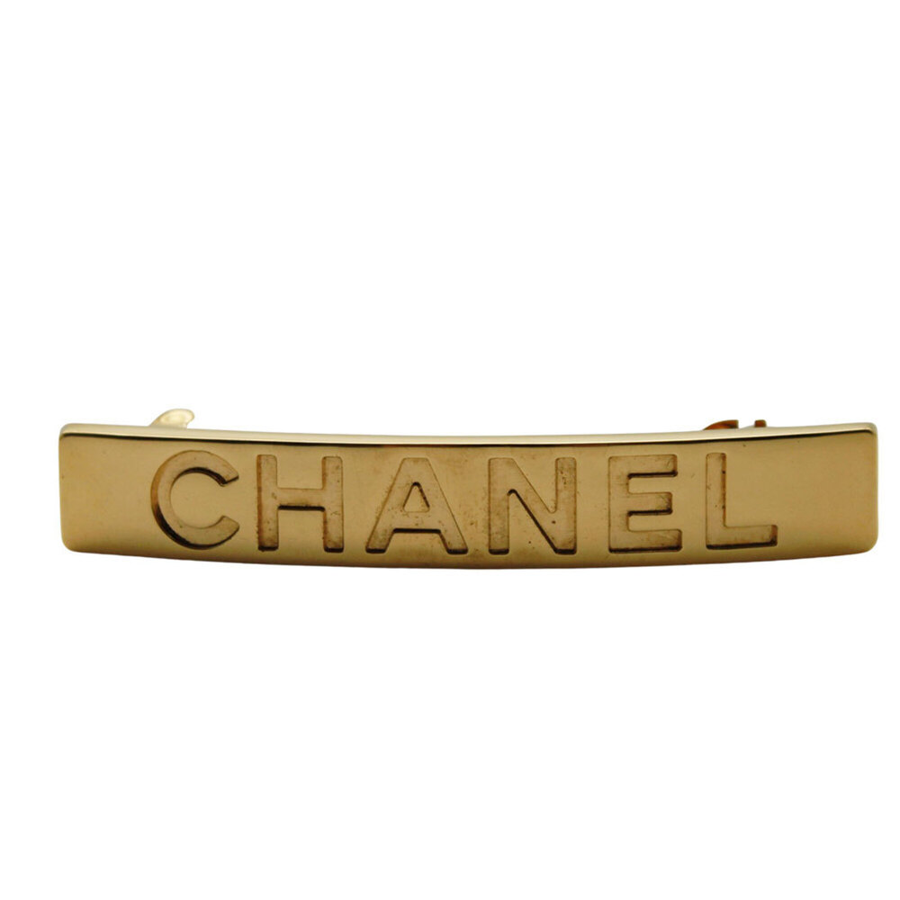 Chanel CHANEL Barrette for Women, Gold Brand, Logo Hair Clip, Color
